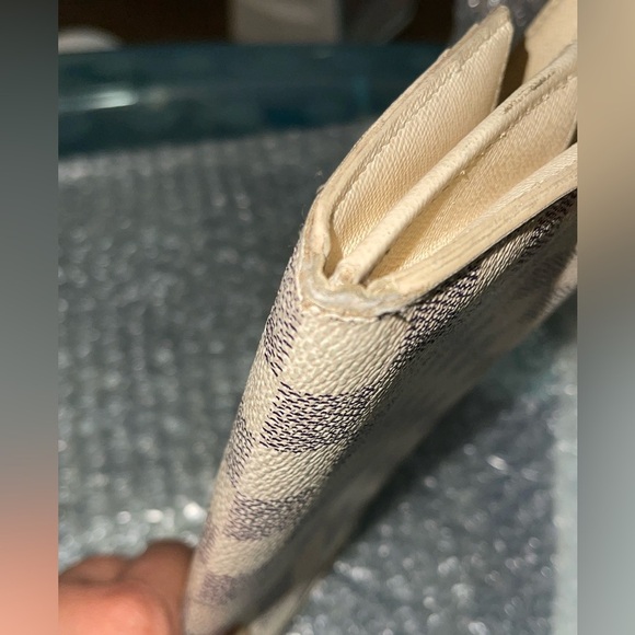 Louis Vuitton Damier Azur Coated Canvas Leather Sarah Long Wallet - Picture 10 of 13